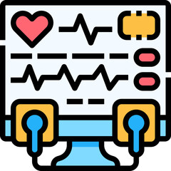 Ekg monitor icon symbol element