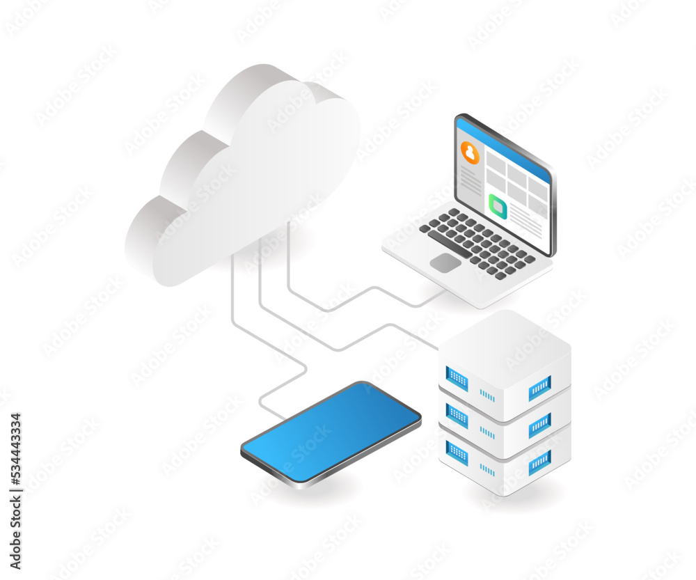Poster smartphone computer cloud server