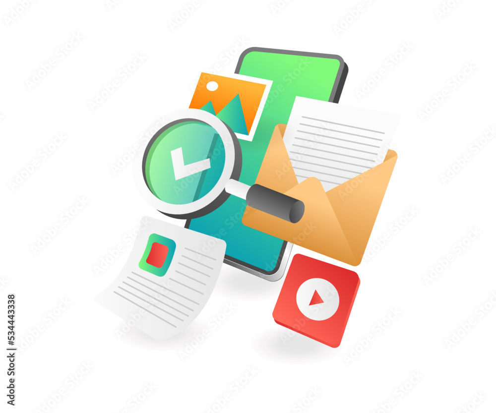 Poster smartphone data email searching