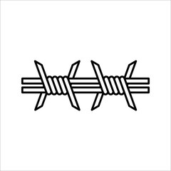 Barbed wire icon vector isolated on white background. Protection concept design.