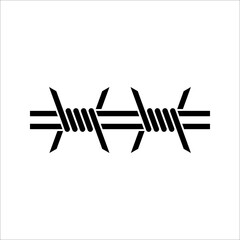 Barbed wire icon vector isolated on white background. Protection concept design.