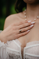 Woman's hand with beautiful nails
