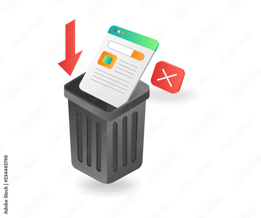 Poster Throwing folder data to trash