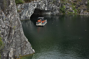 Flooded marble quarry, Ruskeala mountain park.