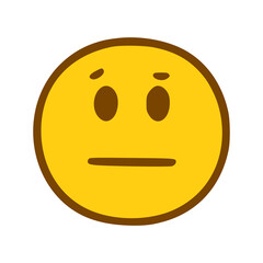 Sad face emoticon in hand drawn style