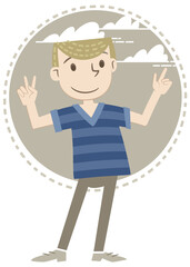 I am the number one. A child is very happy: he is number one!