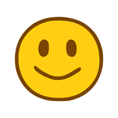 happy face emoticon in hand drawn style