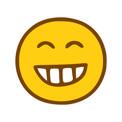 laughing emoticon in hand drawn style