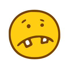 smiley with big teeth in hand drawn style