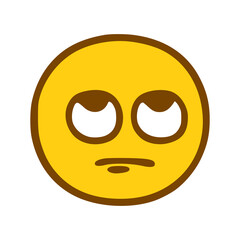 Upset face emoticon in hand drawn style