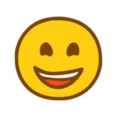 Fototapeta premium laughing emoticon in hand drawn style