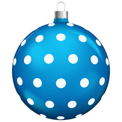 Blue christmas balls decoration isolated on white background.