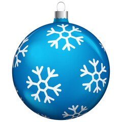 Blue christmas balls decoration isolated on white background.