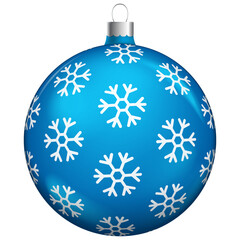 Blue christmas balls decoration isolated on white background.