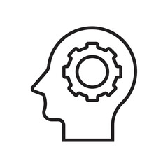 head gear icon. Gear in the Mind Icon, vector elements of brain process icons for ui and ux, website or mobile application