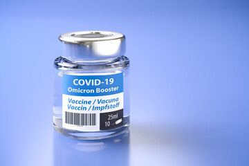 Concept for availability of a booster vaccine against Covid-19 Omicron variant: Vial of...
