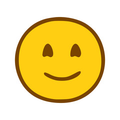 Funny face emoticon in hand drawn style