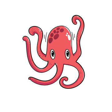Squid cartoon vector 