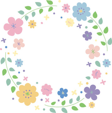 vector lovely flower wreath for wedding, anniversary, greeting, birthday	