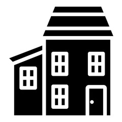 building doodle glyph icon