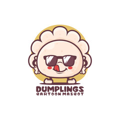 dumplings cartoon mascot. food vector illustration