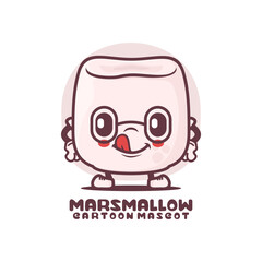 marshmallow cartoon mascot. food vector illustration