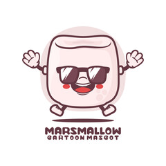 marshmallow cartoon mascot. food vector illustration