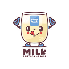 milk cartoon mascot. drink vector illustration