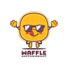 waffle cartoon mascot. food vector illustration