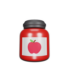3d rendering of apple jam thanksgiving icon