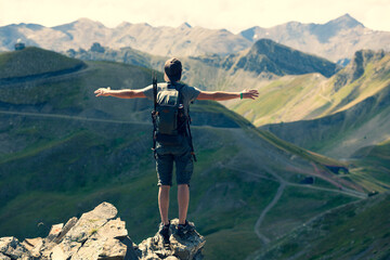 Hiker on the top of the mountain