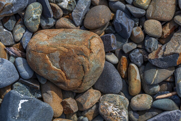 Fototapeta na wymiar Close up of rock on the beach
