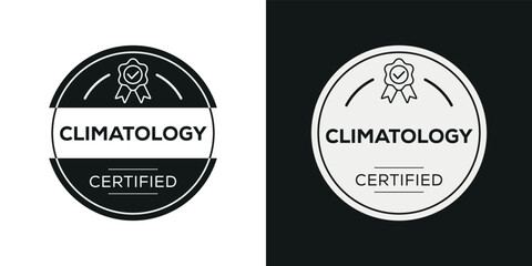 Fototapeta na wymiar Creative (Climatology) Certified badge, vector illustration.