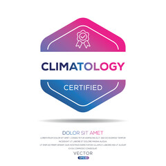 Creative (Climatology) Certified badge, vector illustration.