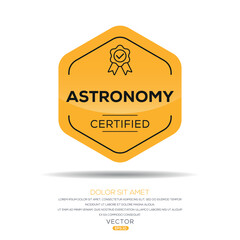 Creative (Astronomy) Certified badge, vector illustration.