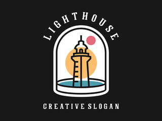 Lighthouse Beacon Simple Premium Logo Illustration