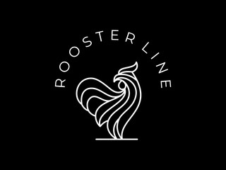 simple rooster logo template minimalist rooster outline illustration