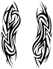 Obraz premium Png tribal tattoo. Silhouette illustration. Isolated abstract element set. 