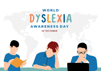 World dyslexia awareness day background celebrated on october 15.