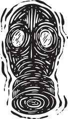 Gas mask. Protection army equipment from toxic and chemical danger for safety. Vector illustration