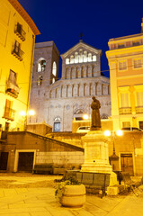 Fototapeta na wymiar Cathedral Santa Maria, Castello, Roman Catholic cathedral in Cagliari, Sardinia, Italy 