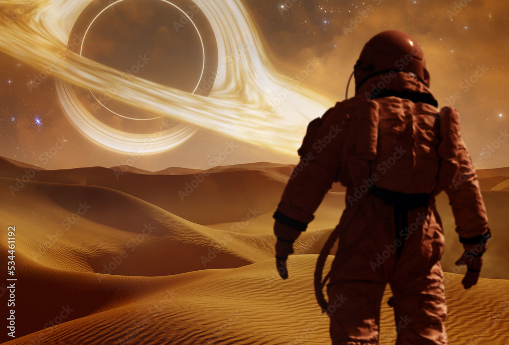 Canvas Prints planet and sand dunes in outer space