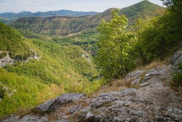 Fototapeta na wymiar Sentiero di montagna nelle Marche