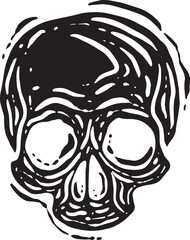 Human scull. Hand drawn vector illustration of human bone. Vector illustration