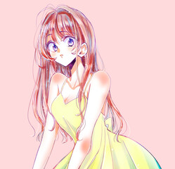 ロングヘアのセクシーな女性