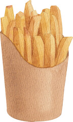 American fast food watercolor icon