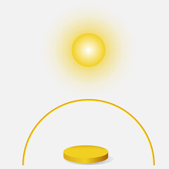 vector illustration podium display product background pastel abstract podium 3d  geometric shape wallpaper vector Great.The highlight is the circle white yellow shadow stand.