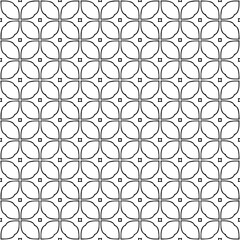 Black and white seamless abstract pattern. Background and backdrop. Grayscale ornamental design. Mosaic ornaments. Vector graphic illustration. EPS10.