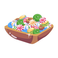 Yummy candy flat icon design 