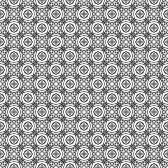 Black and white seamless abstract pattern. Background and backdrop. Grayscale ornamental design. Mosaic ornaments. Vector graphic illustration. EPS10.